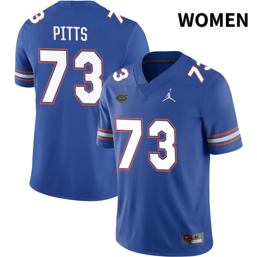 NCAA Florida Gators Mark Pitts Women's #73 Jordan Brand Royal 2022 NIL Stitched Authentic College Football Jersey VES8364TH